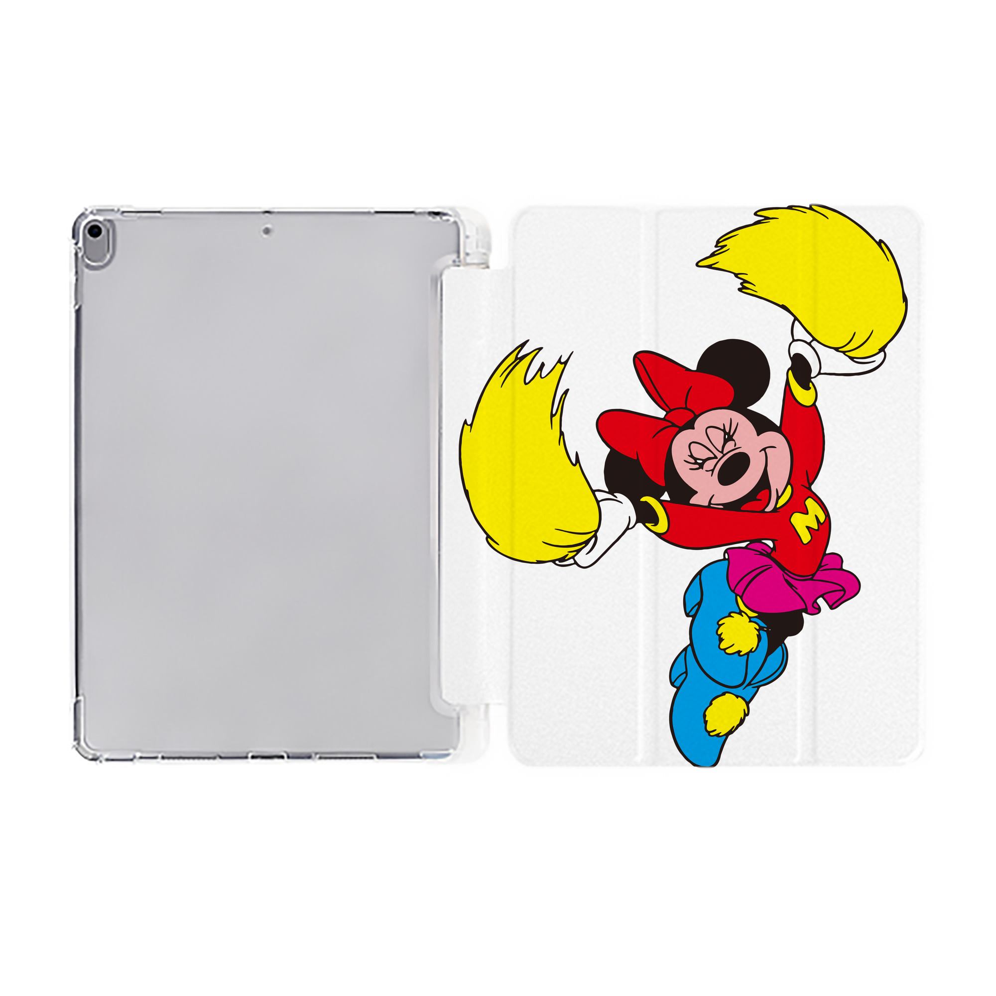 （画像用） ミッキーマウス Mickey Mouse IPad ケース ペン収納付き 三つ折りスタンド PUレザー×シリコン 対応機種9.5/10.5/10.9インチ